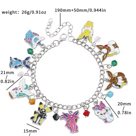 Eevee evolutions charm bracelet - Picture 7 of 7